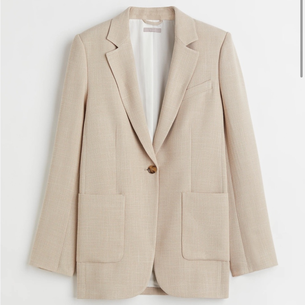 Relaxed fit beige textured blazer bnwot size xs